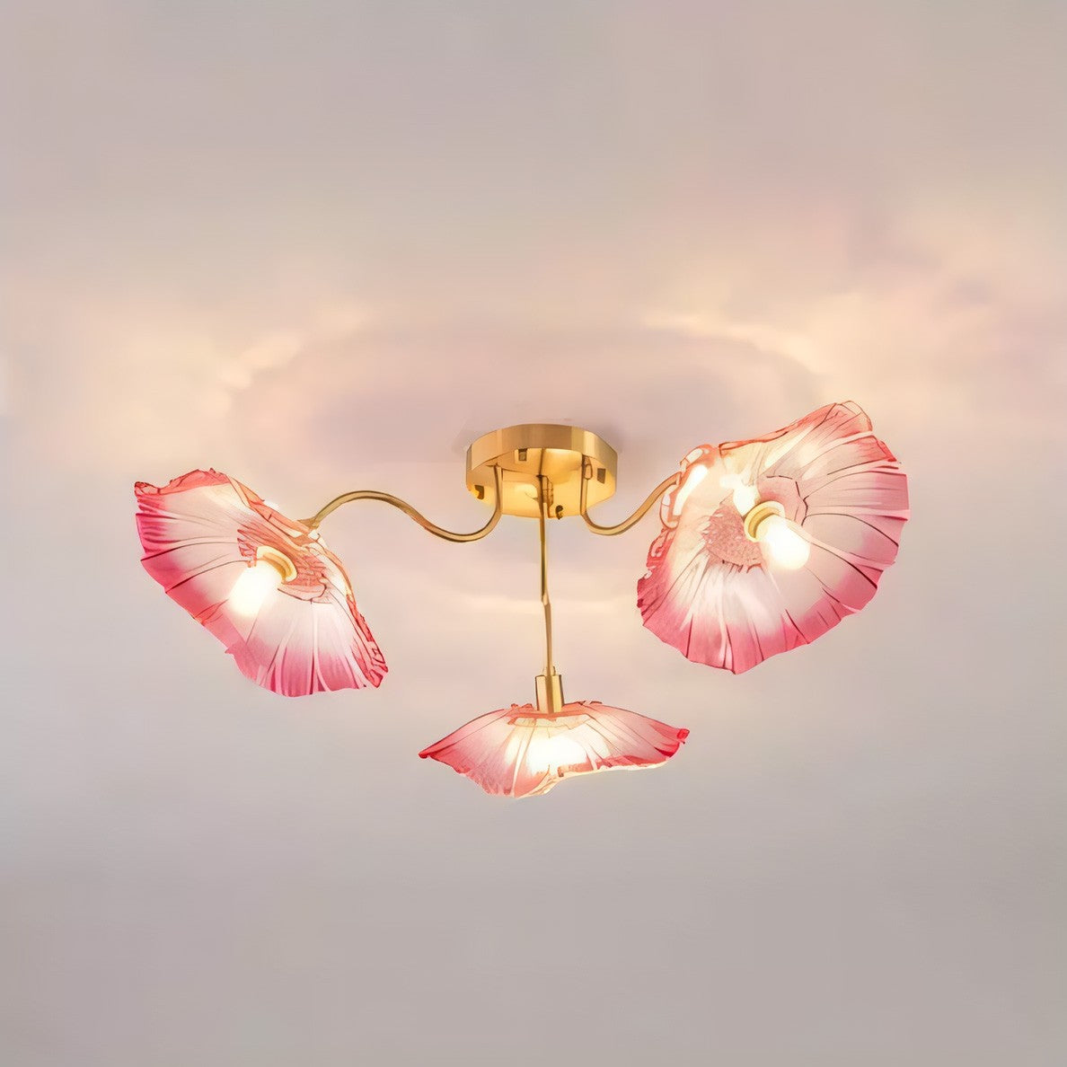 Pranavi Lotus Leaf Glass Ceiling Light
