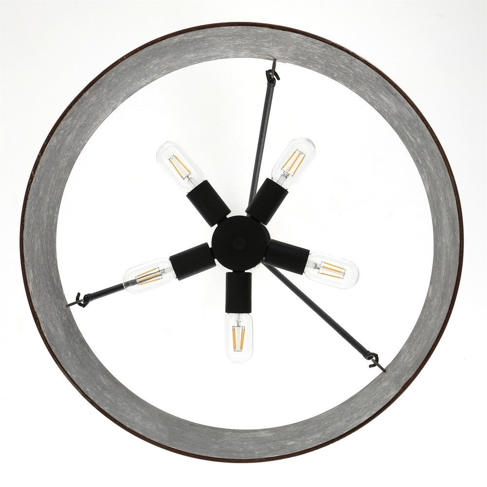 Bradley Industrial Distressed Metal Drum Shade Chandelier