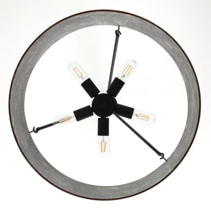 Bradley Industrial Distressed Metal Drum Shade Chandelier