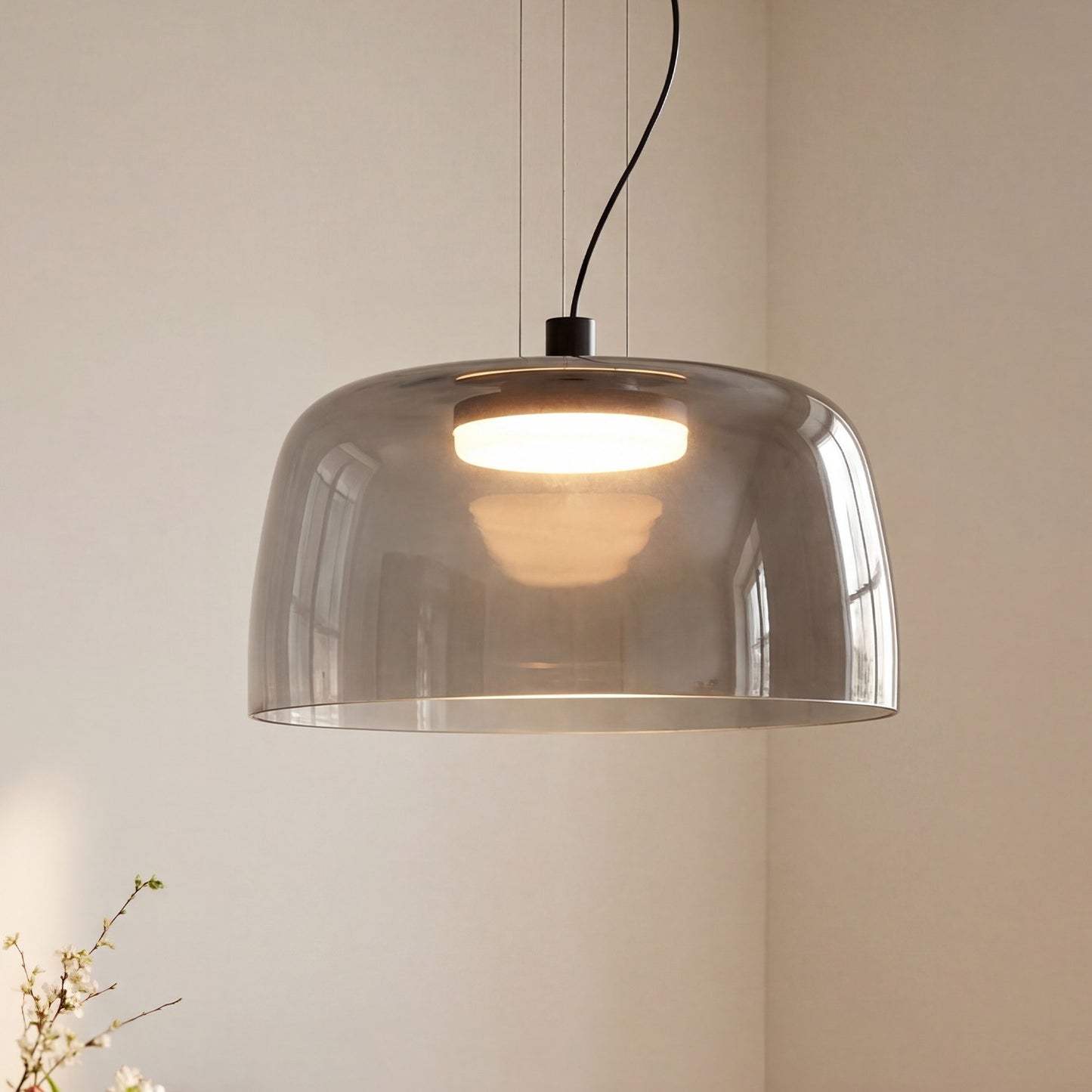 Zaire Bowl Shaped Layer Stained Glass Pendant Light