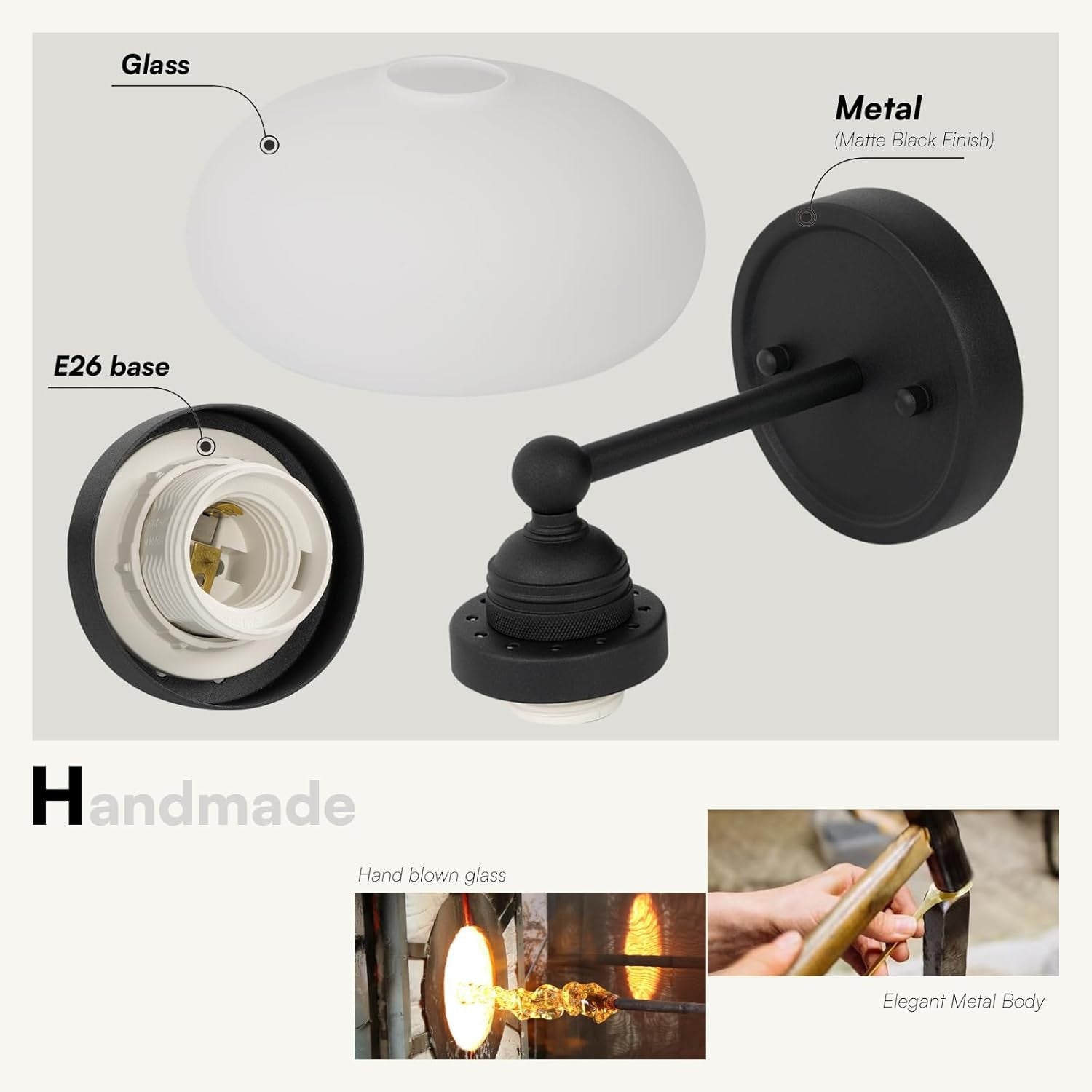 Alberta Bauhaus Milk White Glass Wall Sconce