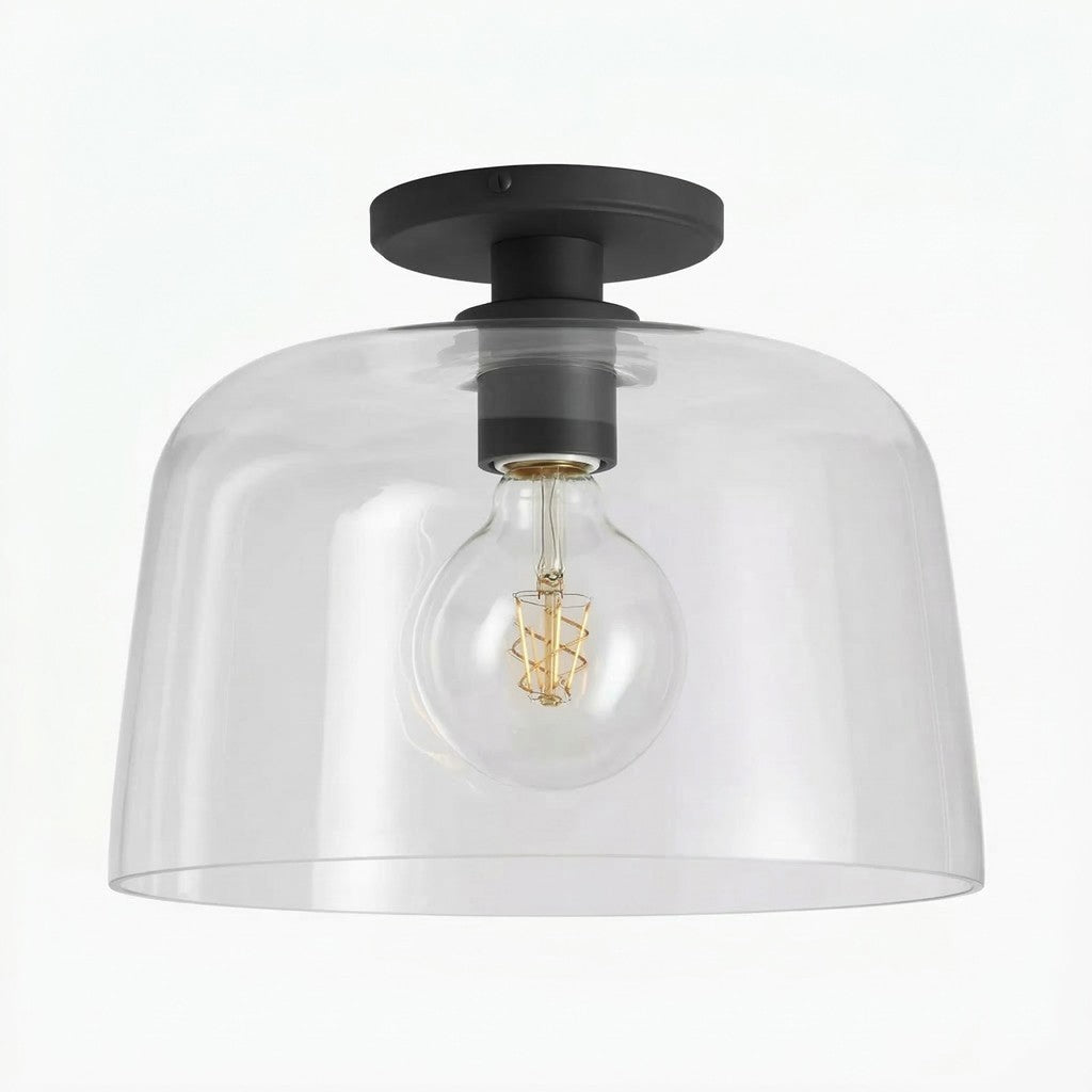 Hannahlee ‎Minimalist Glass Semi Flush Mount Ceiling Light