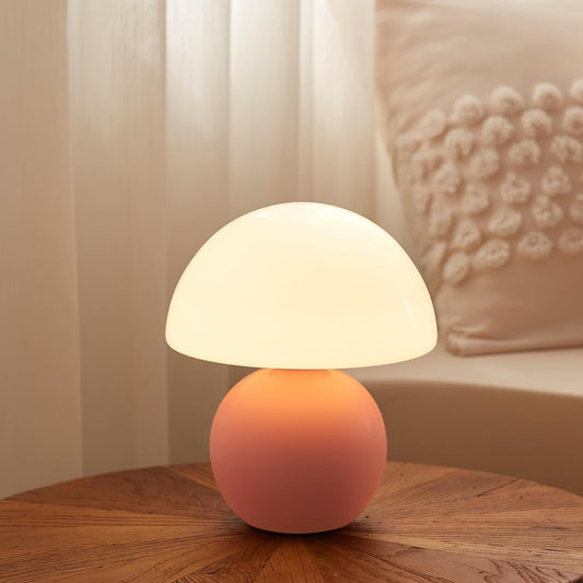 Evinth Mini Colorful Ceramic Base Mushroom Table Lamp