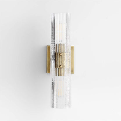 Joanna Modern 2/3 Light Ribbed Fluted Glass Wall Light