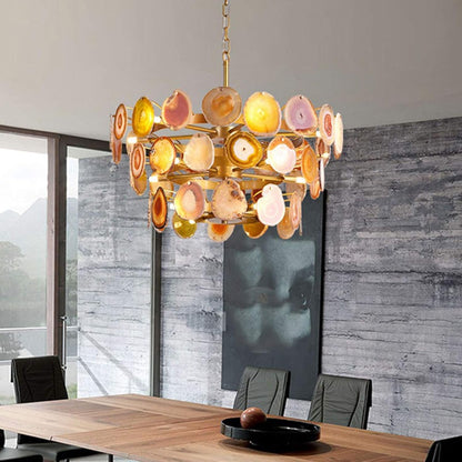 Gideon Slice Agate Tower Chandelier