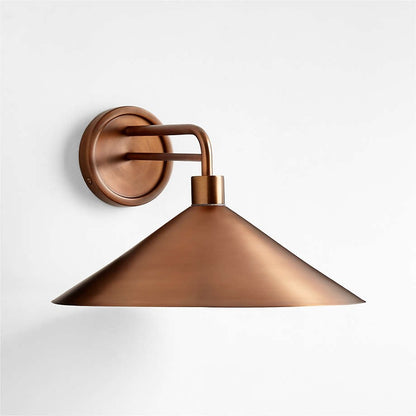 Kemp Industrial Black Brass Metal Indoor/Outdoor Wall Light