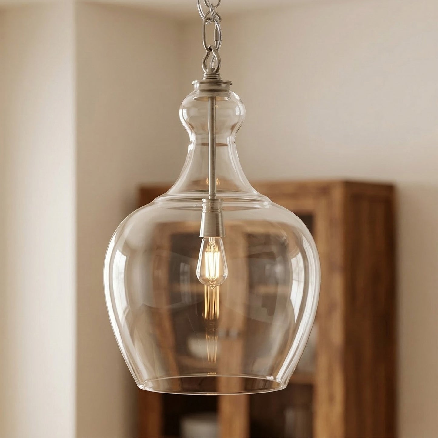 Yates Industrial Clear Glass Pendant Light