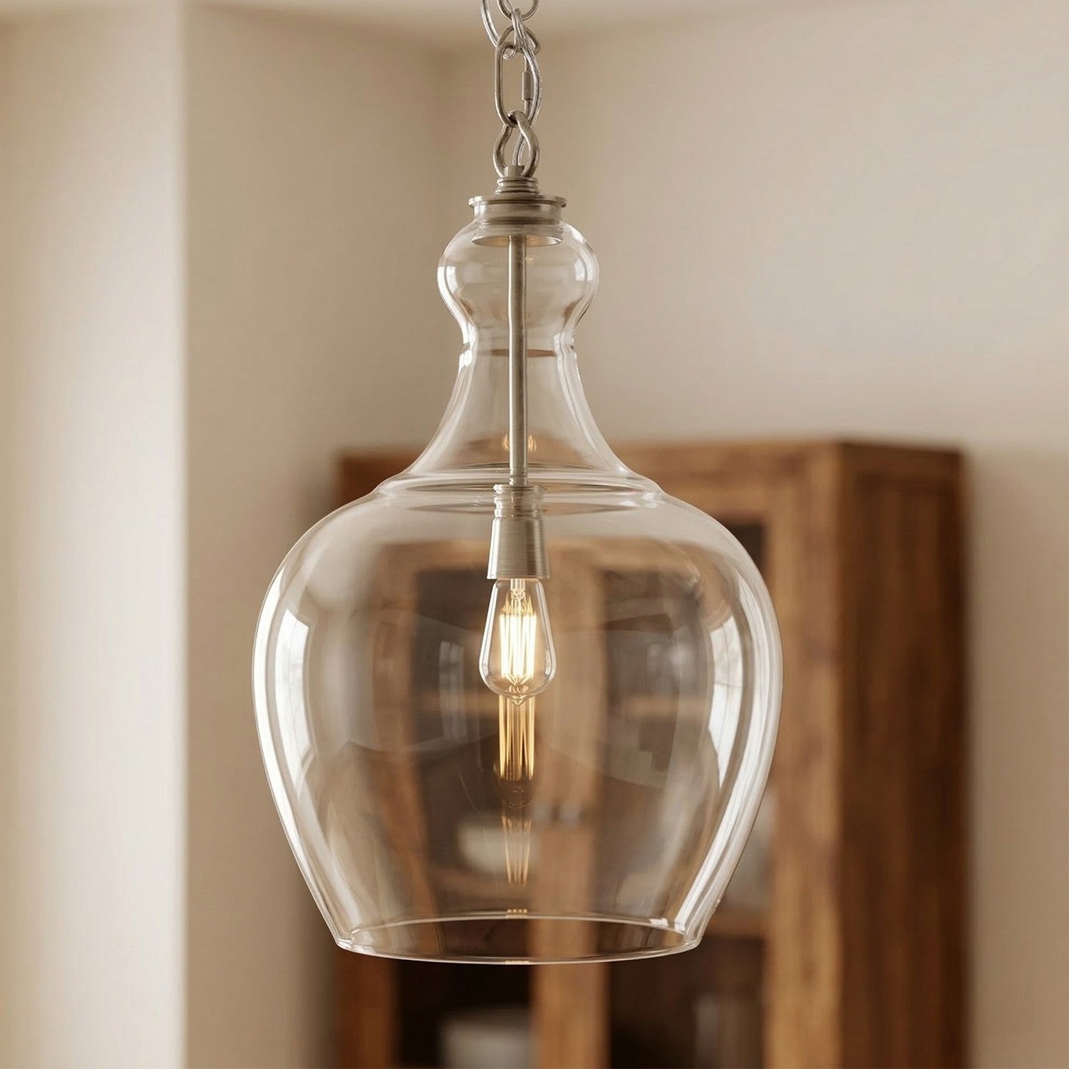 Yates Industrial Clear Glass Pendant Light