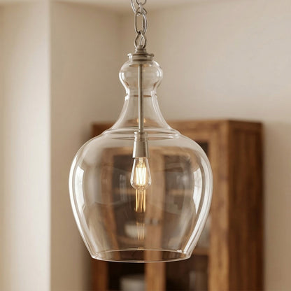 Yates Industrial Clear Glass Pendant Light
