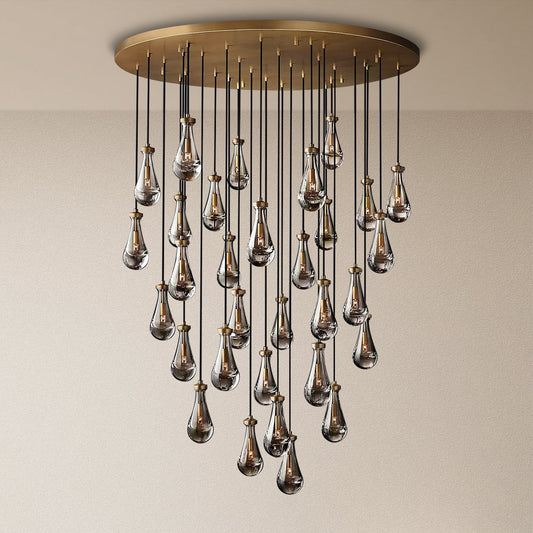 Peregrine Modern All-copper Crystal Raindrop Linear Chandelier