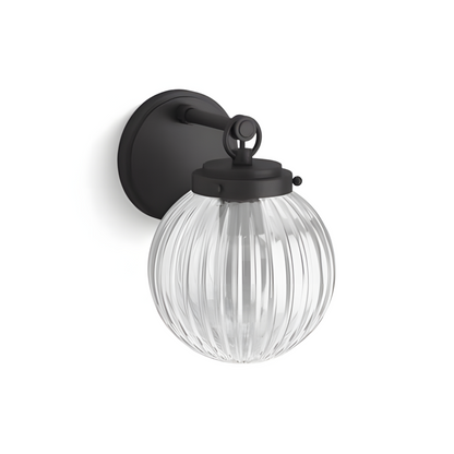 Briar Rustic Cooper Ribbed Glass Globe Sconce