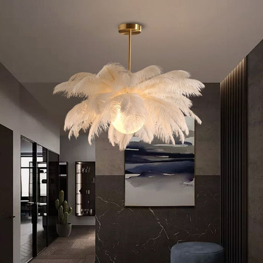 Caden Modern Nordic Ostrich Feather Chandelier