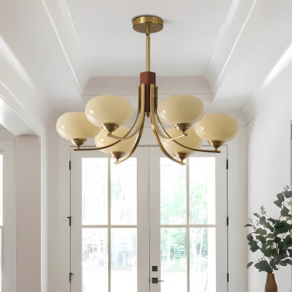 Juino Wood Farmhouse Milk Ball Sputnik Chandelier