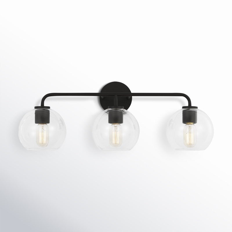 Ericka Farmhouse 3 Light Glass Globe Vanity Light