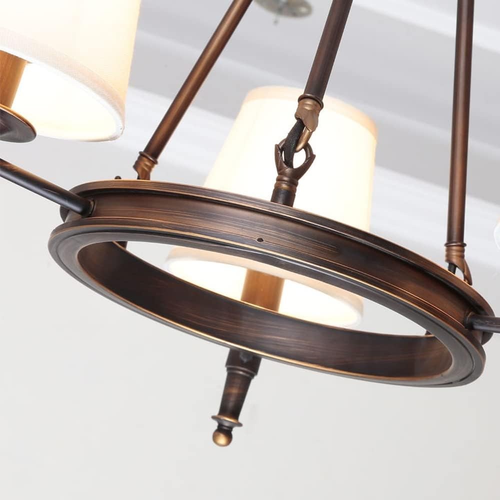 Yasmin Antique Brass Wagon Wheel Chandelier