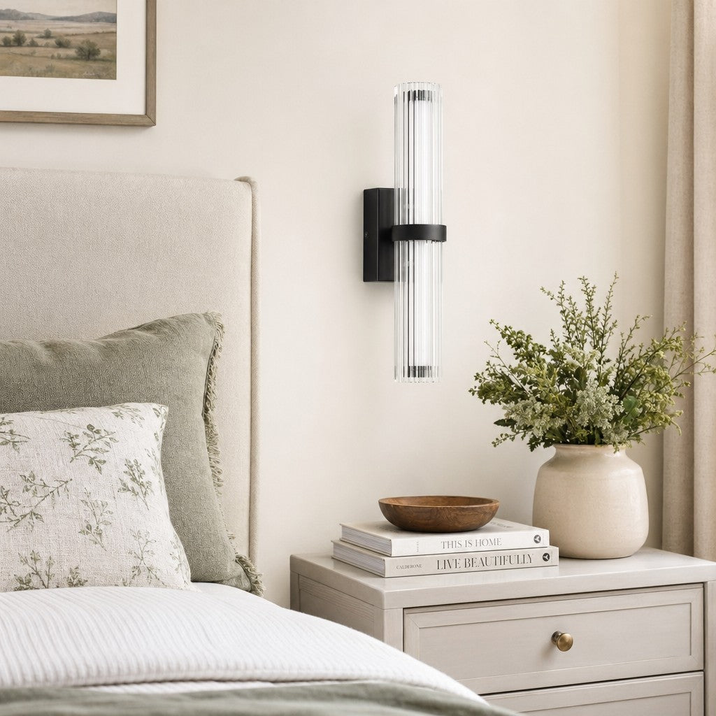 Saelin Modern LED Tube Glass Wall Sconce