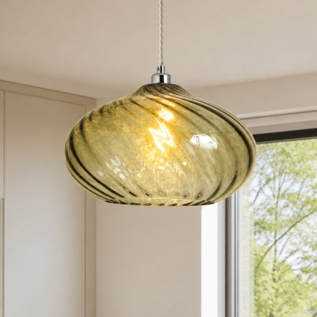 Lunaris Modern Globe Glass Pendant Light