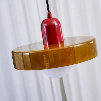 Xanadu Bauhaus Stained Glass Disc Pendant Light