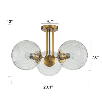 Ivey Water Ripple Glass Globe Ceiling Light