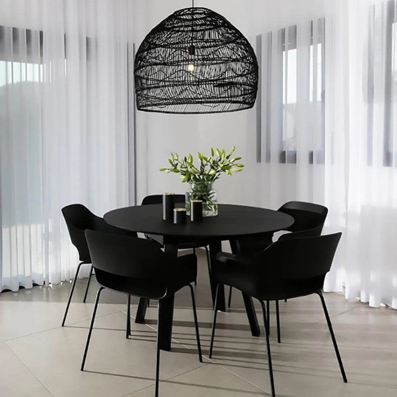 Juno Scandinavian Boho Woven Wicker Rattan Pendant Light