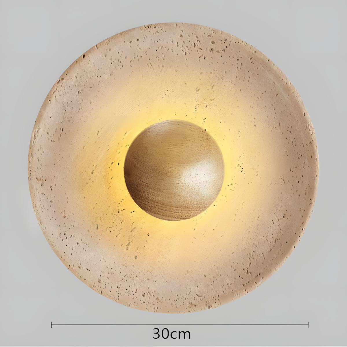 Jannik Wabi-Sabi LED Travertine Round Wall Light