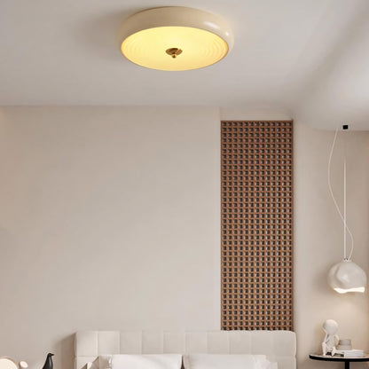 Laren Ribbed Glass Shade Led Circular Light