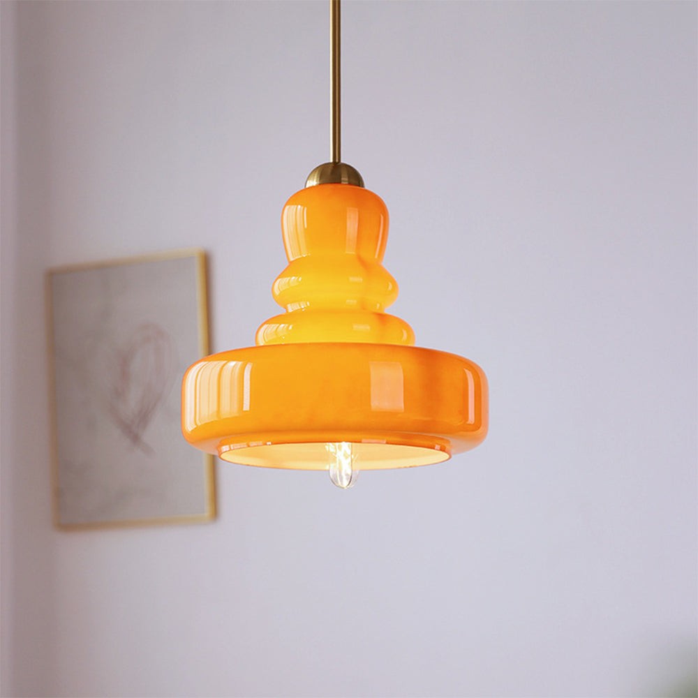 Carla Colorful Gourd Shaped Glass Shade Pendant Light