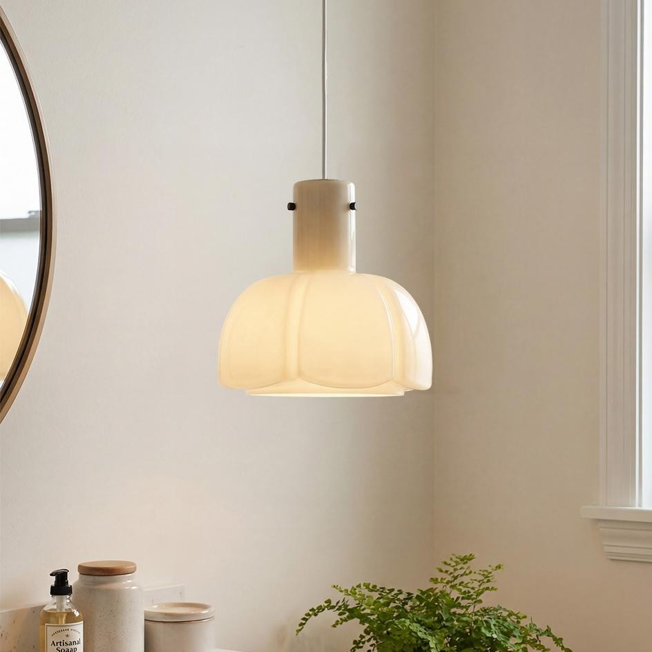 Palak Minimalist Handmade Glass Shade Pendant Light