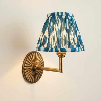 Dimitri Vintage Brass Pleated Fabric Wall Sconce