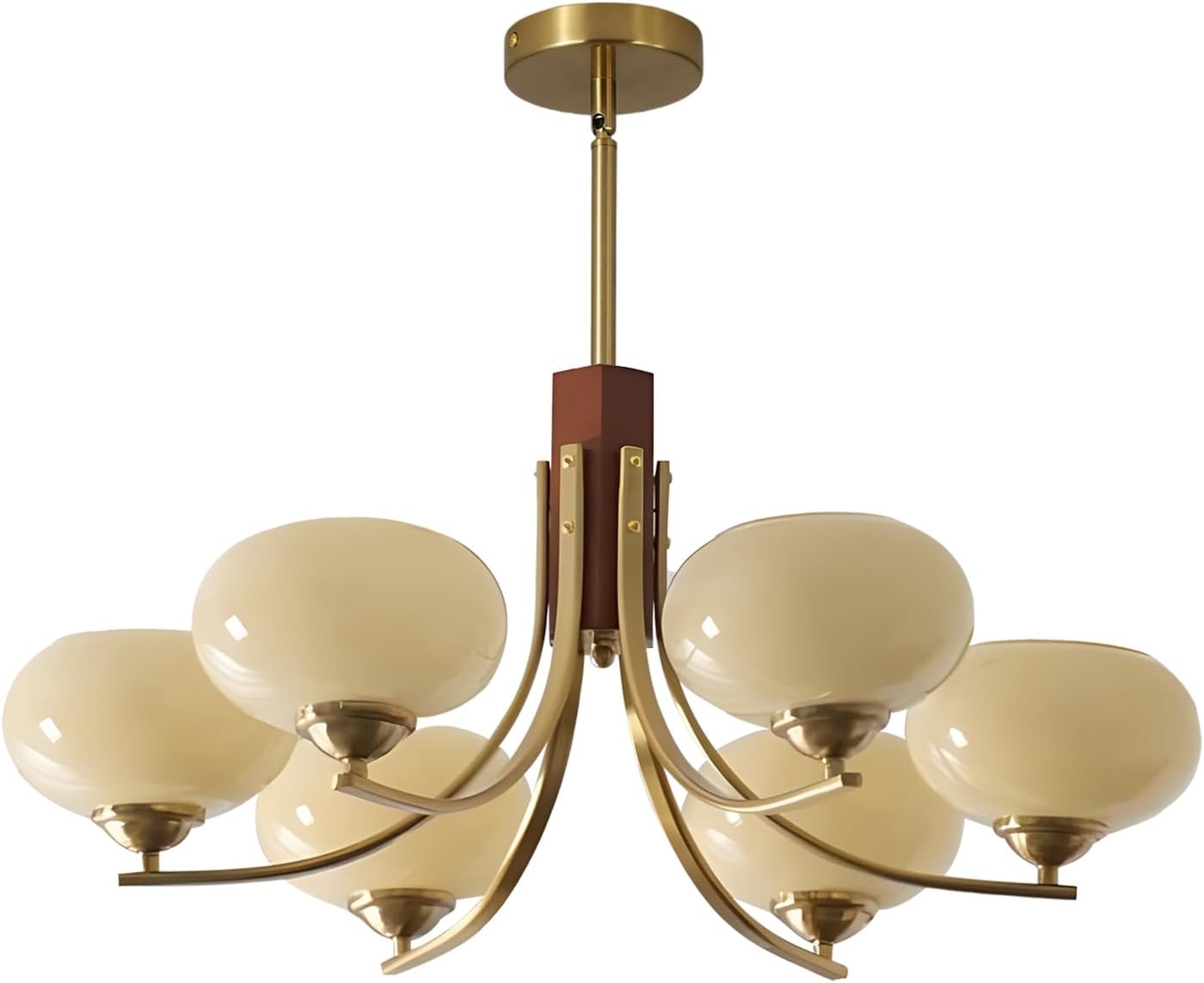Juino Wood Farmhouse Milk Ball Sputnik Chandelier