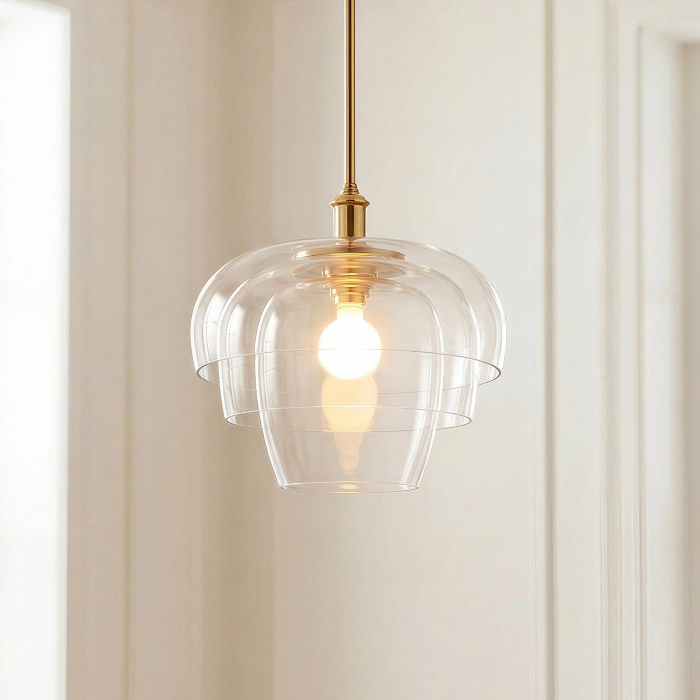 Xena Scandinavian Layered Clear Glass Pendant Light