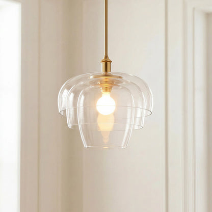 Xena Scandinavian Layered Clear Glass Pendant Light