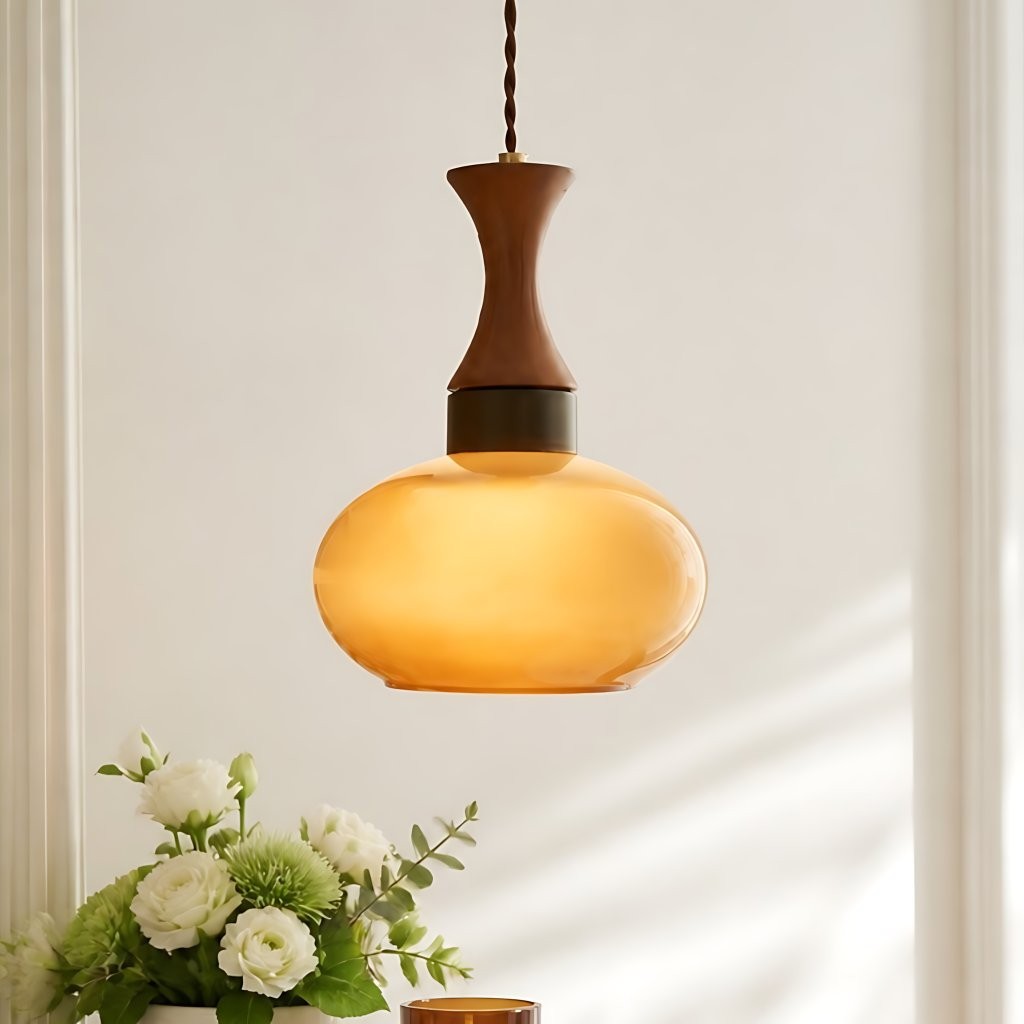 Nyxaris Vintage Bauhaus Round Glass Pendant Light