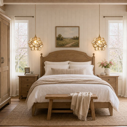 Viviana French Country Glass Petal Pendant Lights