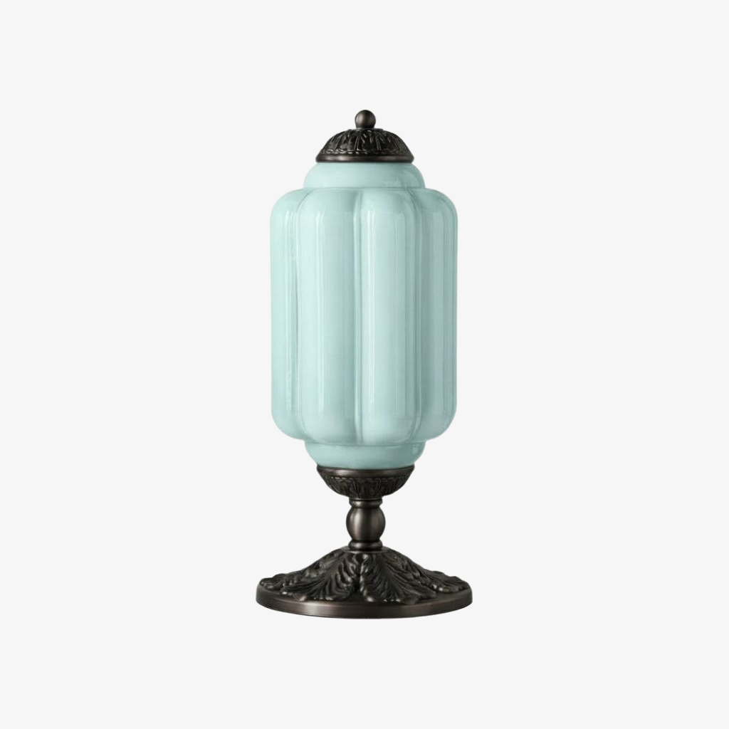 Nexos French Retro Cream Glass Textured Eloise Table Lamp