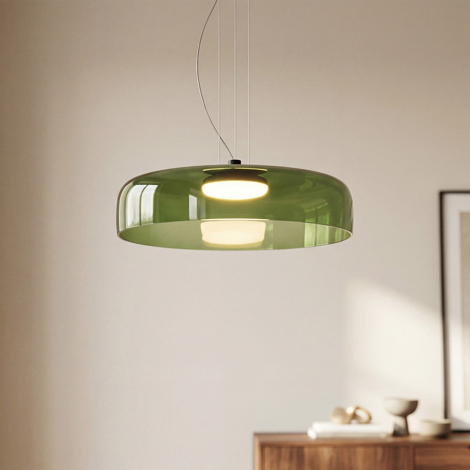 Zaire Bowl Shaped Layer Stained Glass Pendant Light