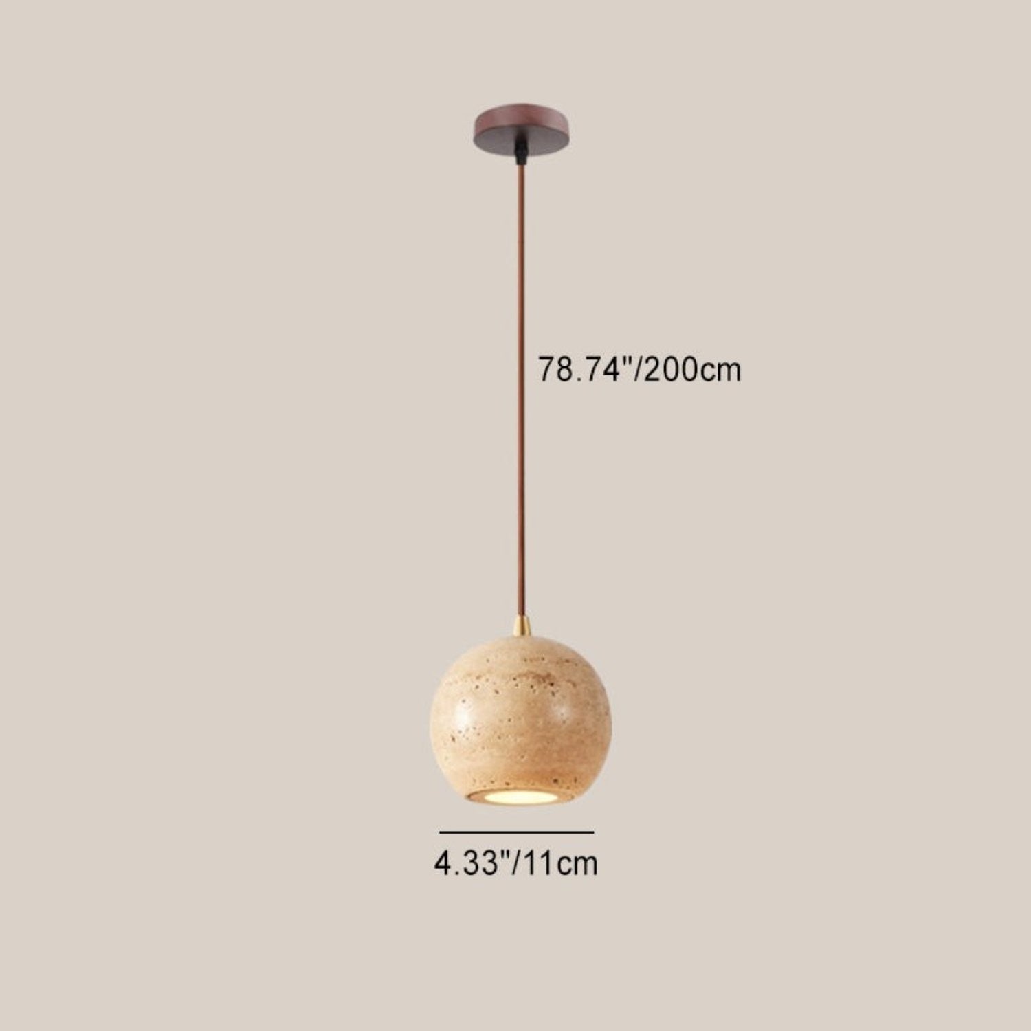 Bowen Wabi-Sabi Mini Travertine Pendant Light