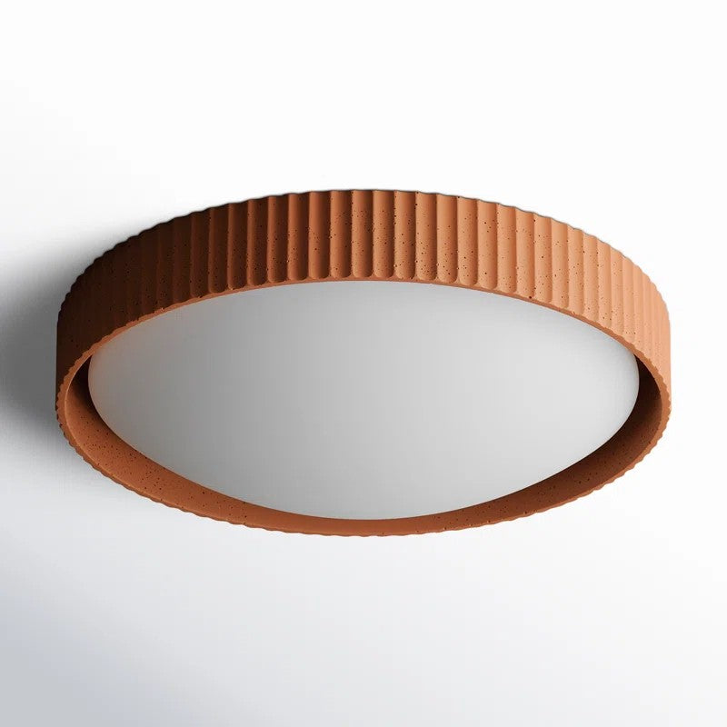 Arnold ‎Minimalist Round Led Fluted Concrete Ceiling Light