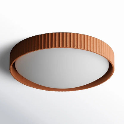 Arnold ‎Minimalist Round Led Fluted Concrete Ceiling Light