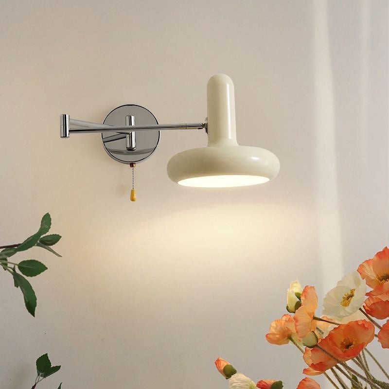 Kira Modern Bauhaus White Swing Arm Wall Light