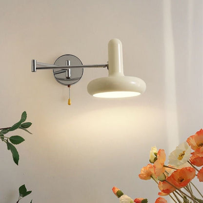 Kira Modern Bauhaus White Swing Arm Wall Light