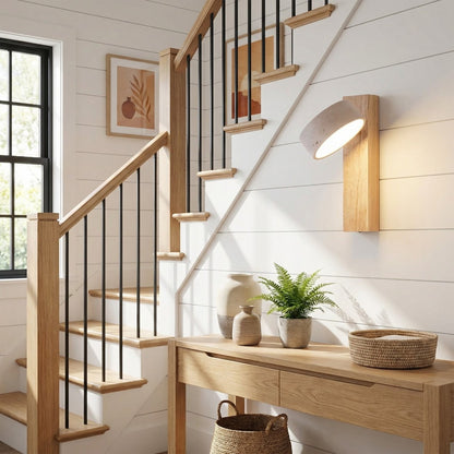 Bennett Wabi-Sabi Round Travertine Wall Light