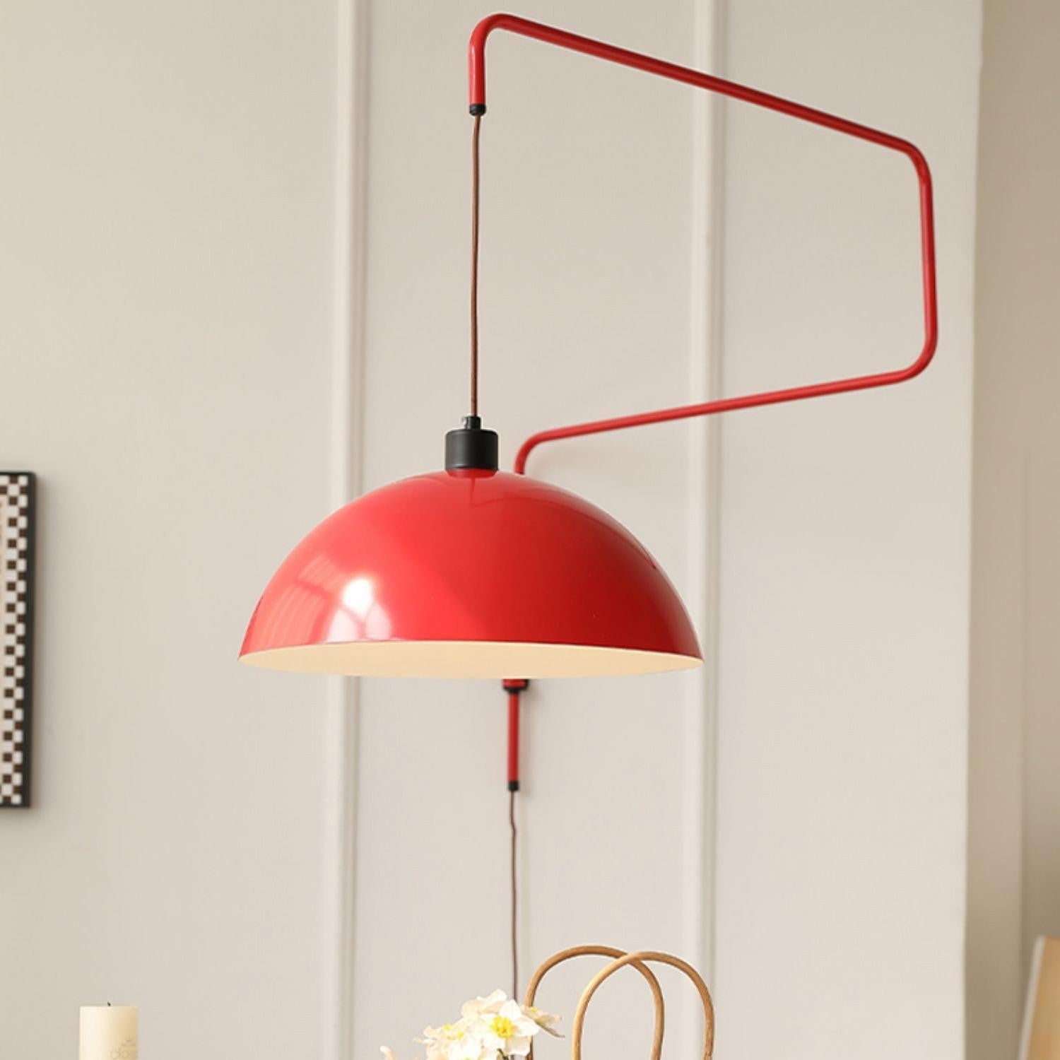 Thalys Minimalist Adjustable Swing Long Arm Dome Sconce