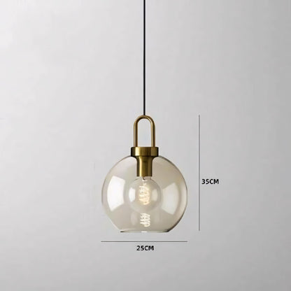 Vylith Brass Cognac Glass Single Hanging Lamp