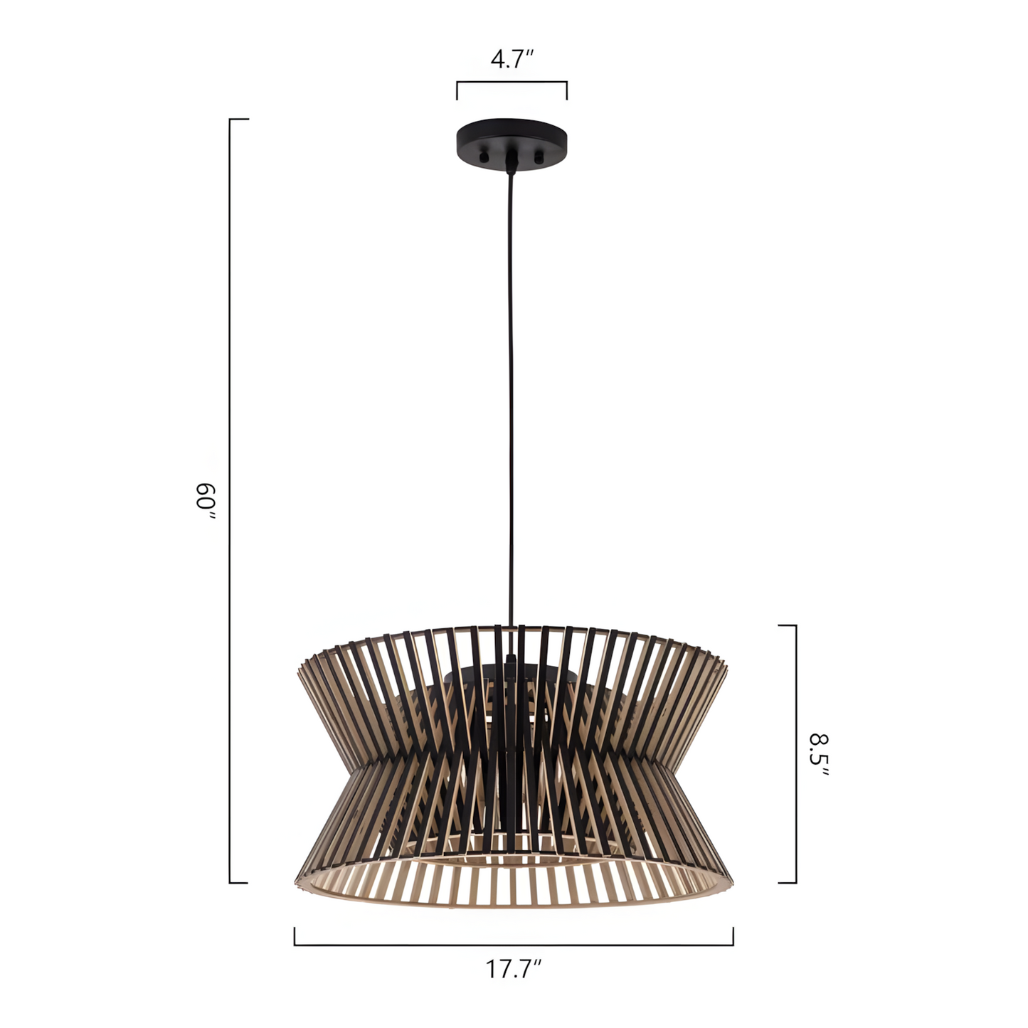 Freja Boho Wood Drum Chandelier