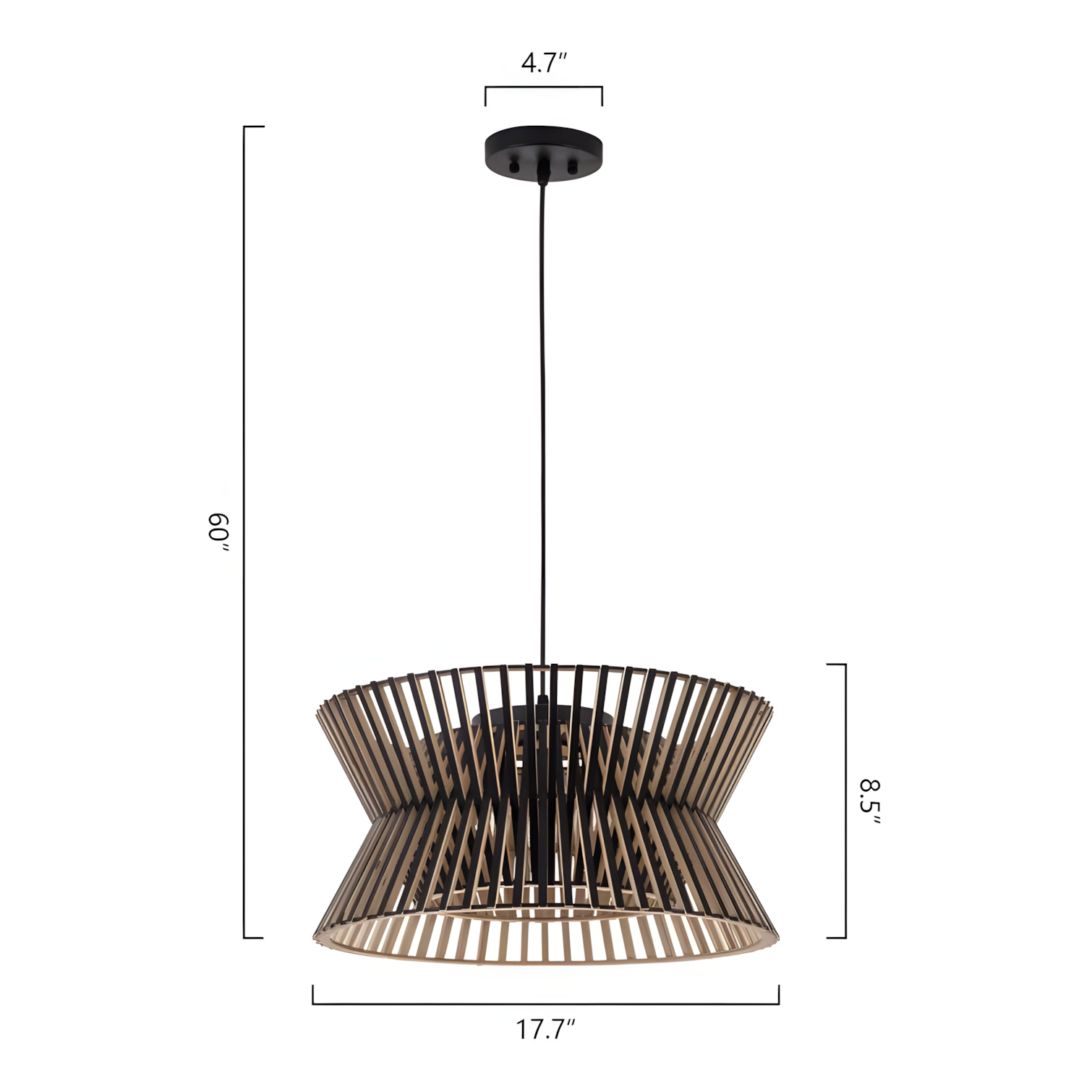 Freja Boho Wood Drum Chandelier