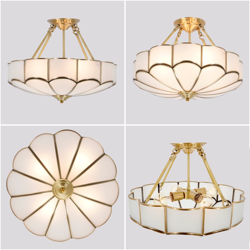 Palmer Retro Acrylic Flower Semi Flush Mount Ceiling Light