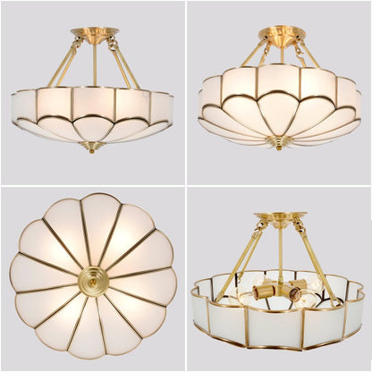 Palmer Retro Acrylic Flower Semi Flush Mount Ceiling Light