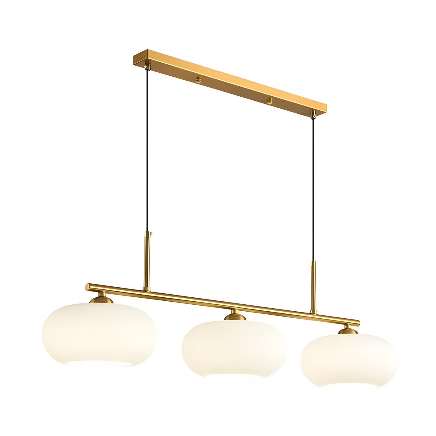 Wrythe 3-Light Milk Glass Linear Pendant Light