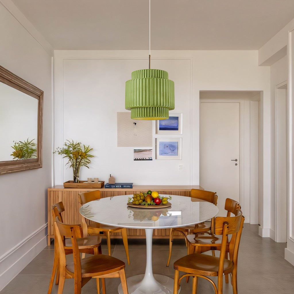 Brisby Striped Frosted Fluted Ceramic Pendant Light